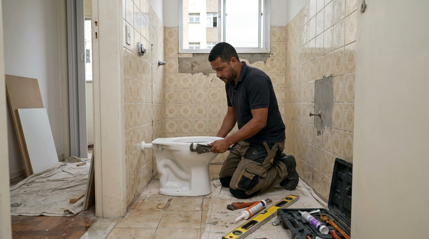 Instalação de vaso sanitário profissional em Belo Horizonte‑MG