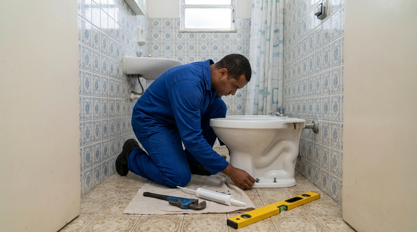 Instalação de vaso sanitário residencial em Belo Horizonte‑MG